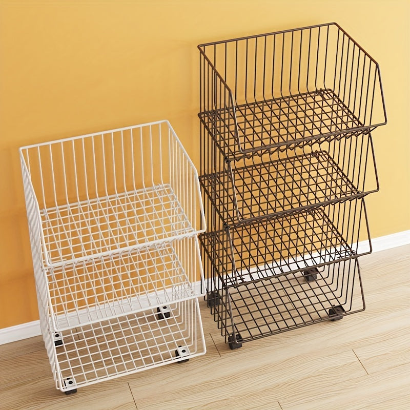 Kitchen Storage Basket Vegetable Fruit Removable Drain Functional Storage