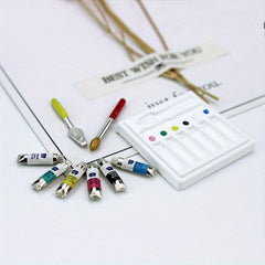 Mini Alloy and Resin Watercolor Paint Set for DIY Home Scenes