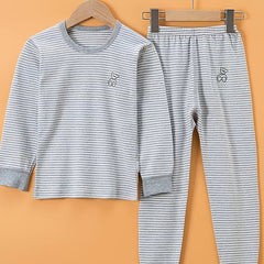 Girls Bear Stripe Pajama Set