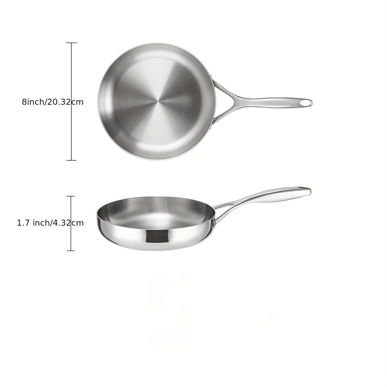Stainless Steel Frying Pan 20 25 30 Professional Skillet With Lid