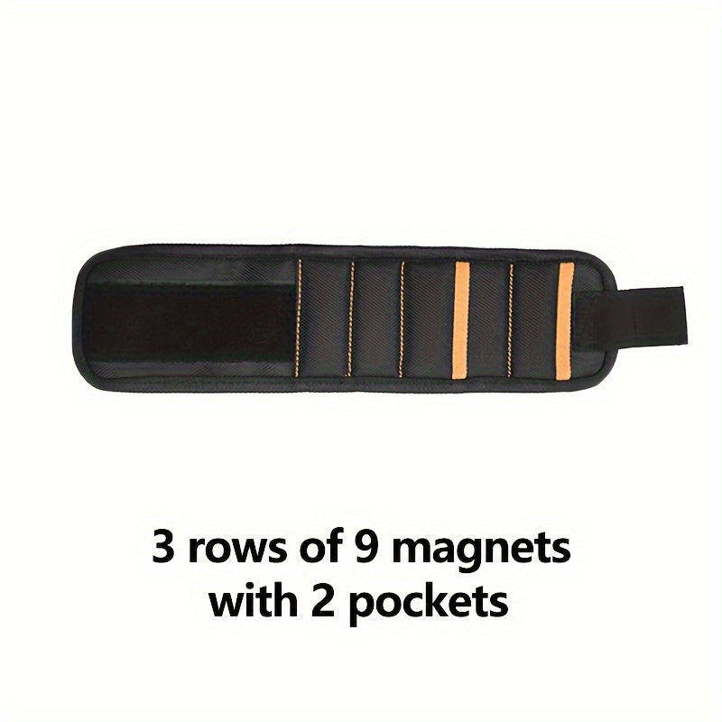 Magnetic Wrist Strap With Pockets Toolkit Picker