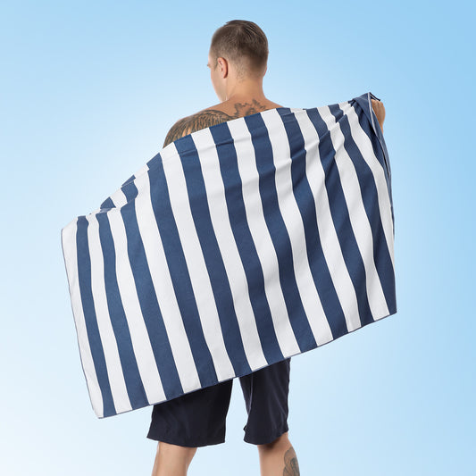 Striped Microfiber Beach Towel Quick Drying Travel Yoga Camping