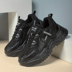 Women's Chunky Sneakers Faux Leather Heighten Casual Shoes