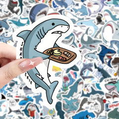 100pcs Small Shark Series Graffiti Stickers Waterproof Decorative Stickers