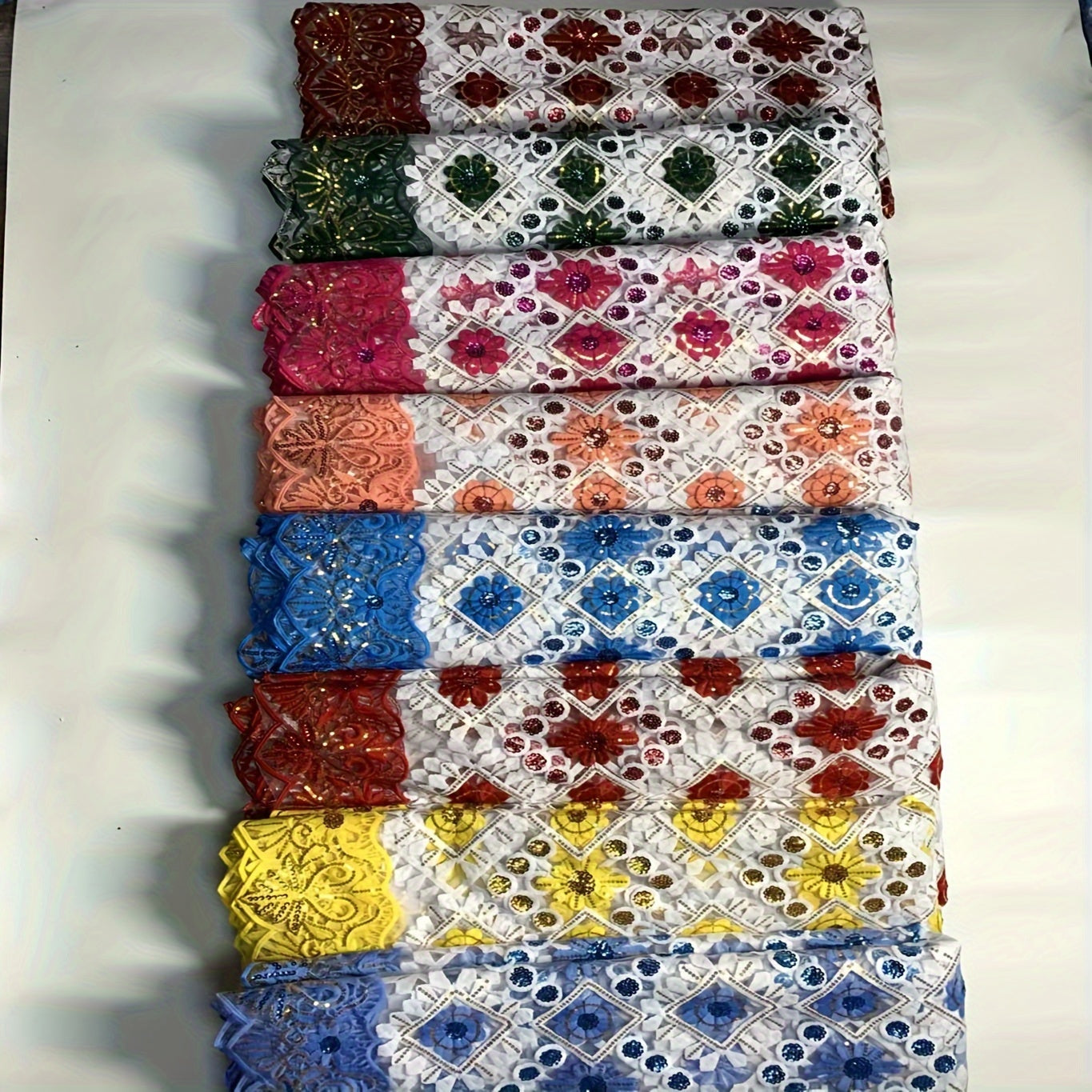 African Sequins Net French Lace Fabrics for Wedding Party Dress