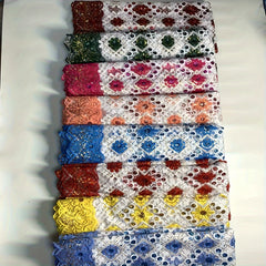 African Sequins Net French Lace Fabrics for Wedding Party Dress