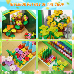 Flower Store Building Blocks Set Garden House Building Blocks With Street View