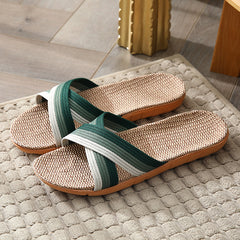 Women's Cross Strap Flat Slippers Lightweight Open Toe Non slip Slides