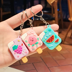 Mini Fruit Ice Cream Keychain Bag Charm Pendant Small Gift