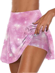 Leopard Print Butt Lifting Skorts High Waist Shorts Women's Clothing