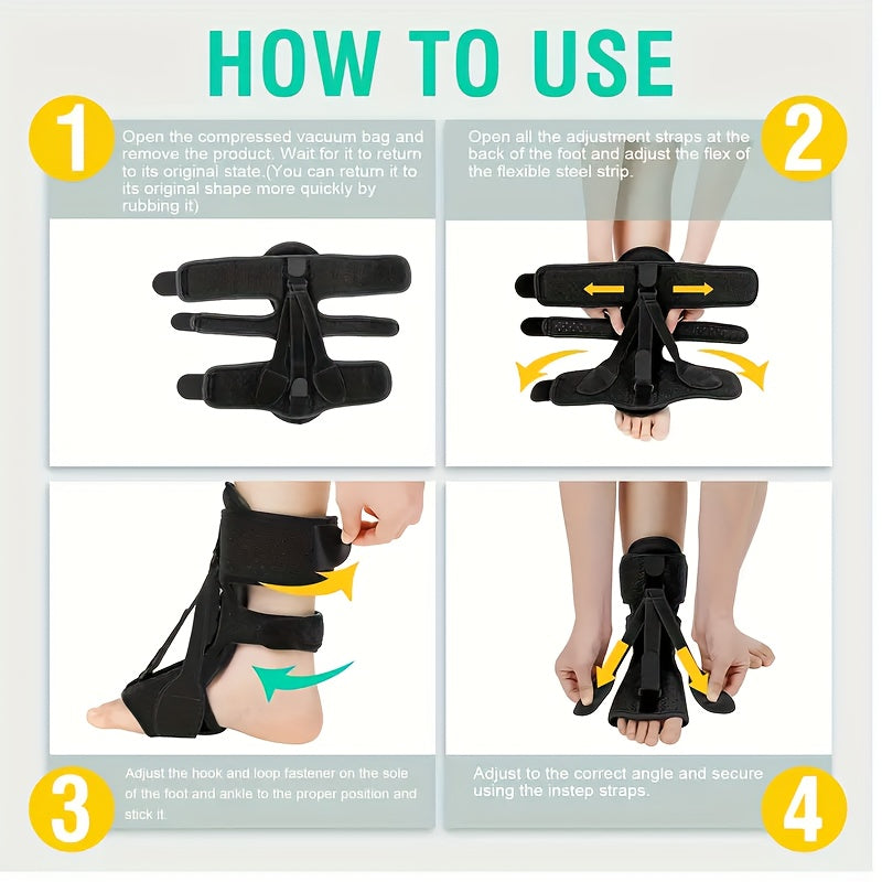 Plantar Fasciitis Night Splint for 70kg + Massage Ball + 3 Straps