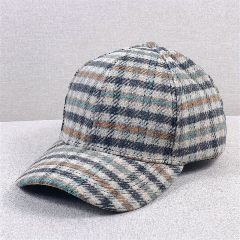 Plaid Baseball Cap Vintage Casual Sunshade Dad Hat Unisex Sun Hats For Men