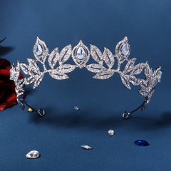 Rhinestone Baroque Crown Hairband Silver Tiara Wedding Birthday Hair Accessories