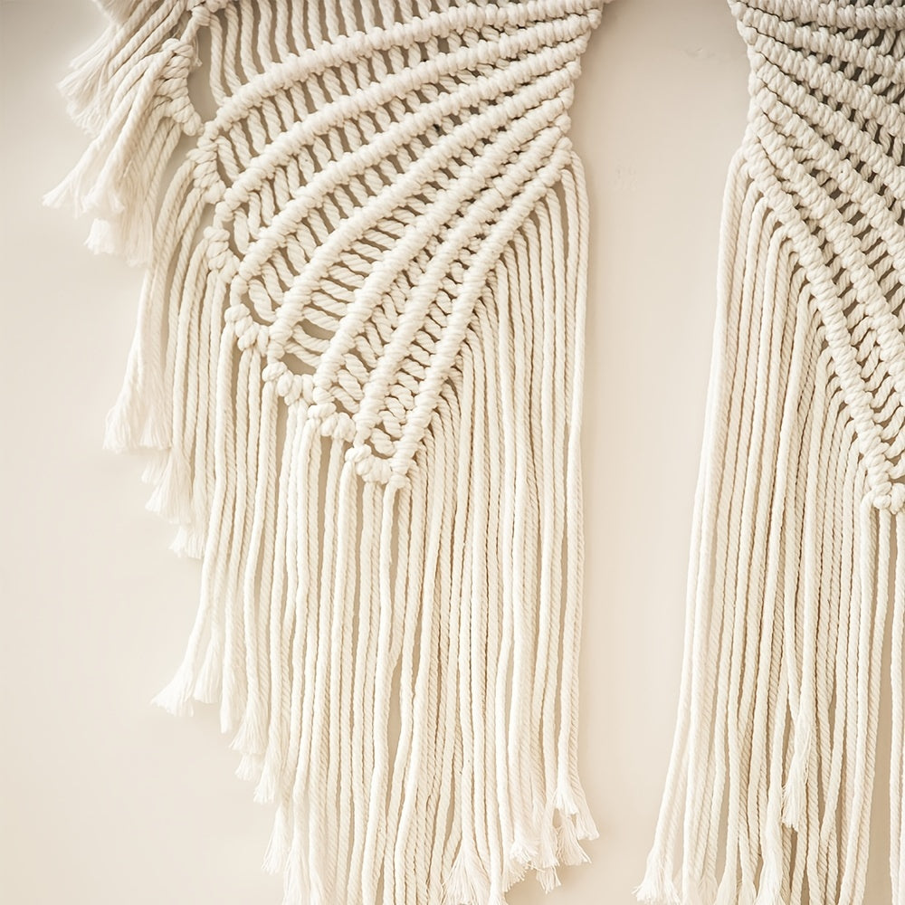 Bohemian Angels Wing Macrame Wall Hanging Tapestry with Long Tassels