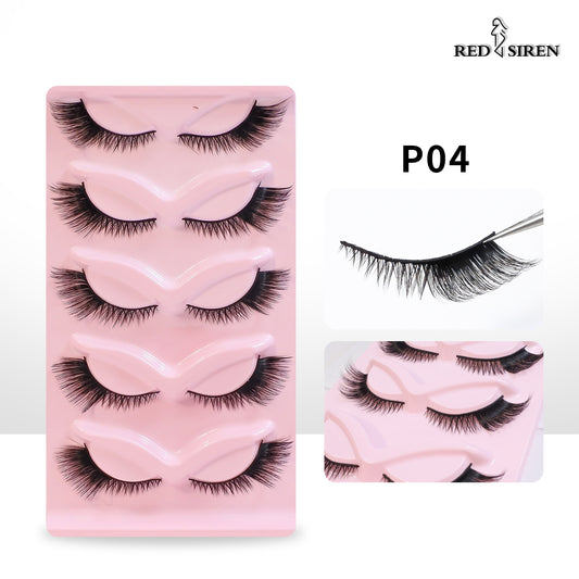 Cat Eye Lashes 5 Pairs Winged Wispy Natural False Eyelashes Makeup