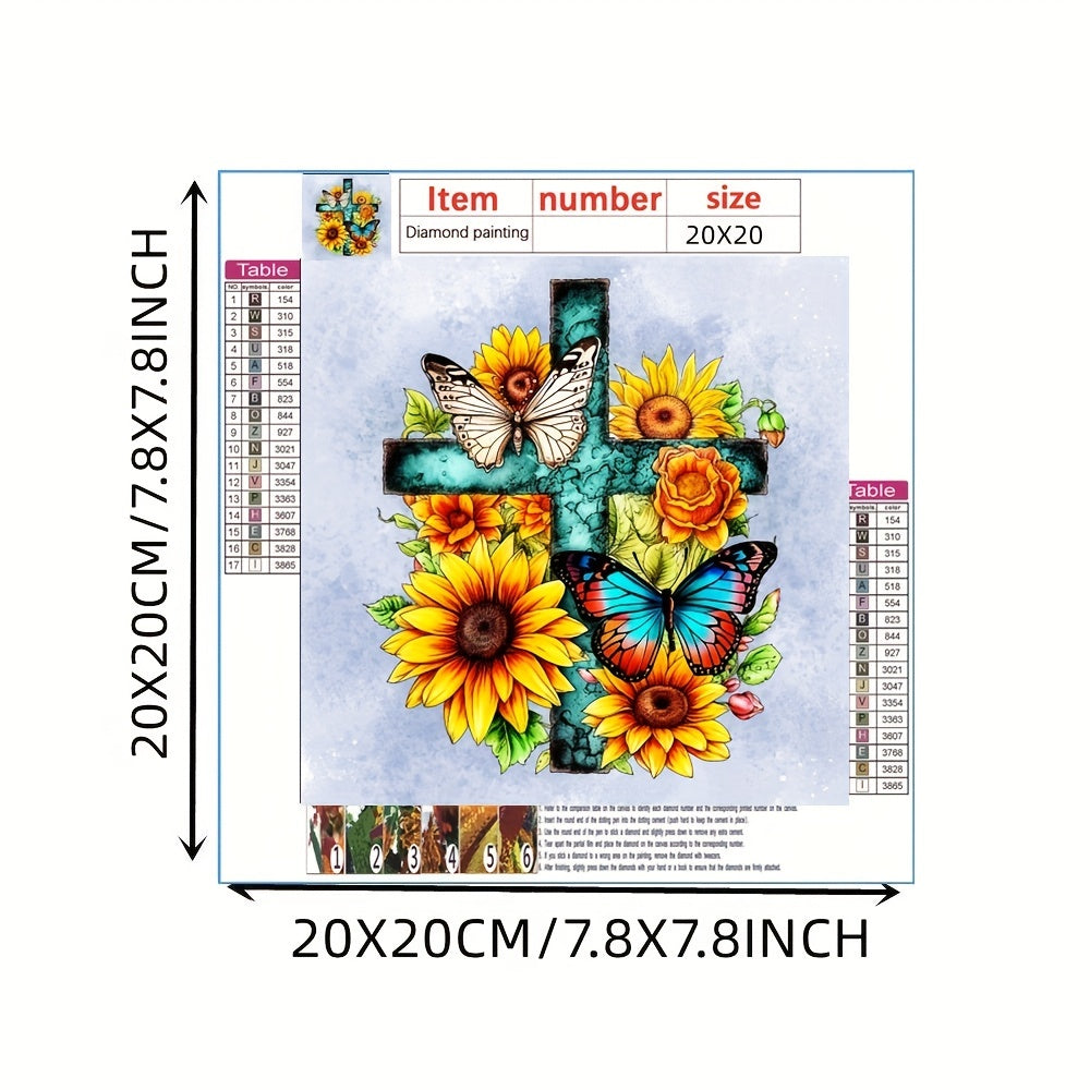 Sunflower & Butterfly Diamond Painting Kit DIY 5D Home Wall Decor Gift
