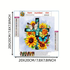 Sunflower & Butterfly Diamond Painting Kit DIY 5D Home Wall Decor Gift