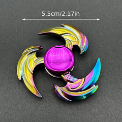 Rainbow Zinc Alloy Fidget Spinner - Durable & Portable Hand Gyroscope