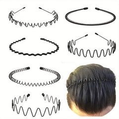 8pcs Water Wave Headbands Set Non clip Metal Hair Hoops Basic Hair Accessories