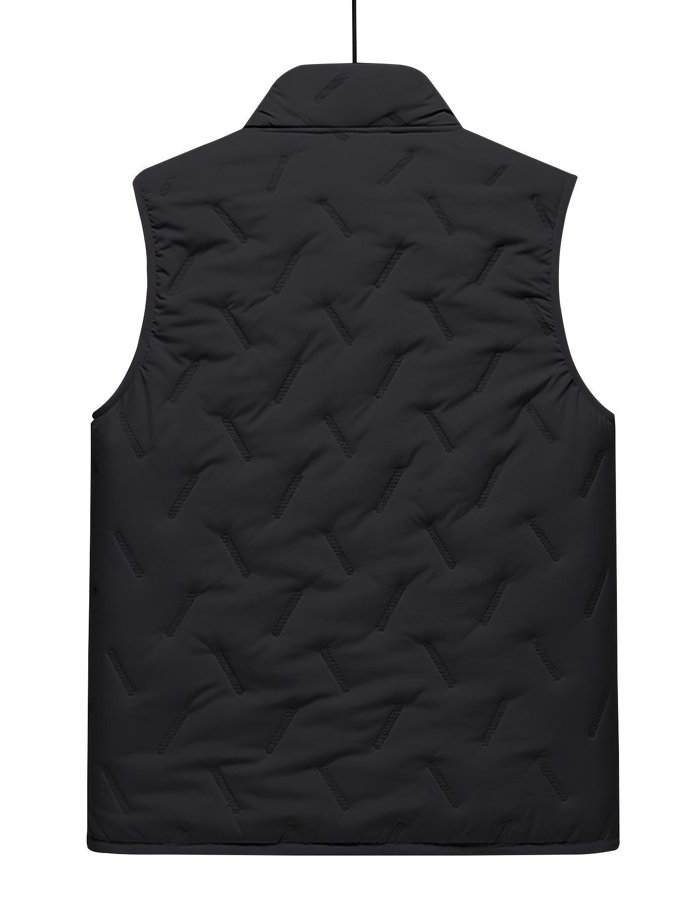Men's Plain Plush Stand Collar Thermal Vest for Autumn Winter