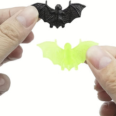 5pcs Halloween Rubber Bats Glow in the Dark Room Decoration