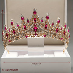 Rhinestone Headband Alloy Crown Wedding Prom