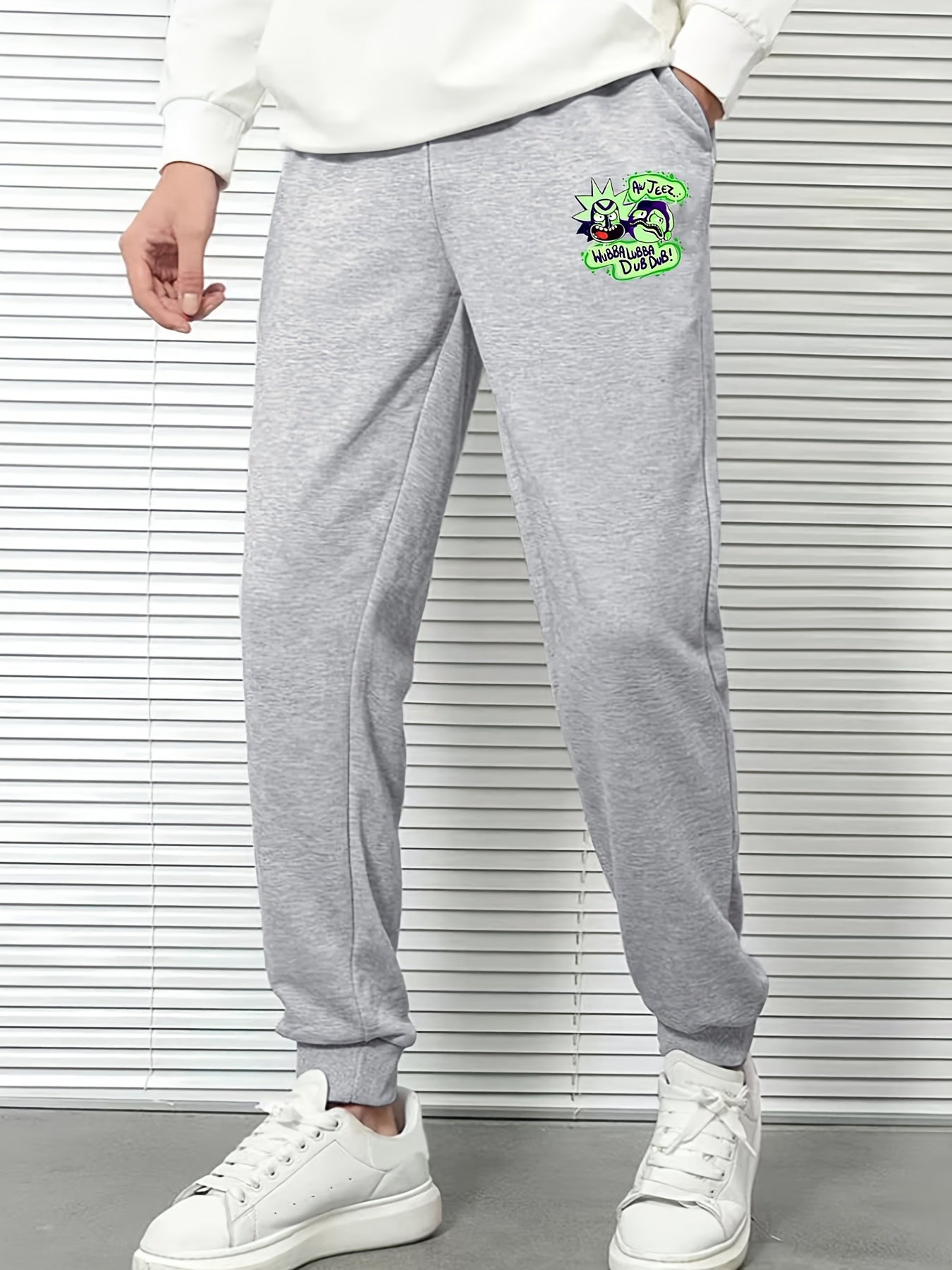 Cartoon Pattern Sweatpants Men's Drawstring Jogger Pants