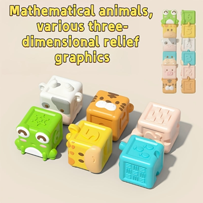 Soft Rubber Building Block Toy Educational Pinch Foot Puzzle Building Block Toy