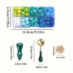 Green Rosemary Sunflower Wax Seal Stamp Kit
