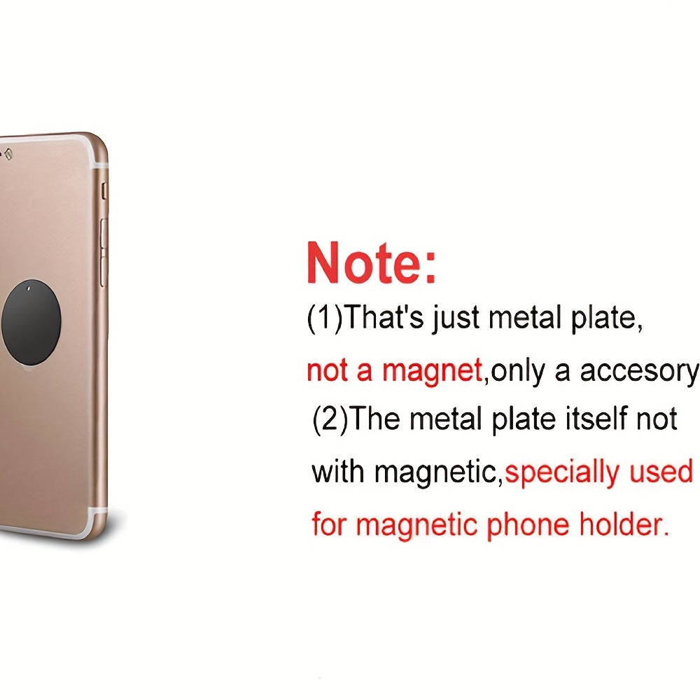 8pcs Metal Plate for Magnetic Car Mount Phone Holder, Full Adhesive, Round