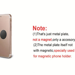 8pcs Metal Plate for Magnetic Car Mount Phone Holder, Full Adhesive, Round