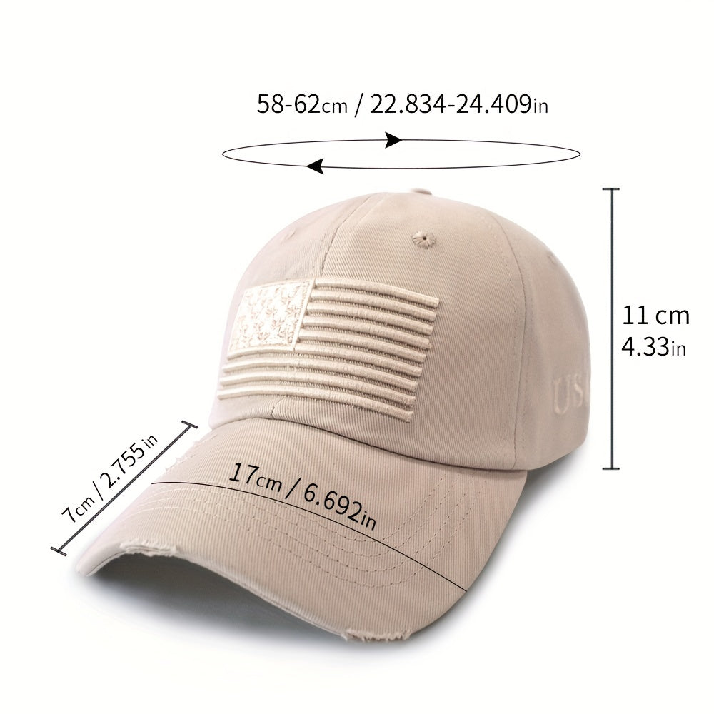 Old Fashioned 3D American Flag Baseball Cap