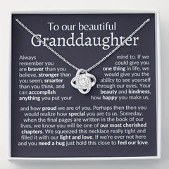 Granddaughter Zircon Flower Pendant Necklace Graduation Christmas Gift