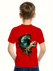Dinosaur 3D Print T-Shirt for Boys and Girls 4-14 Years