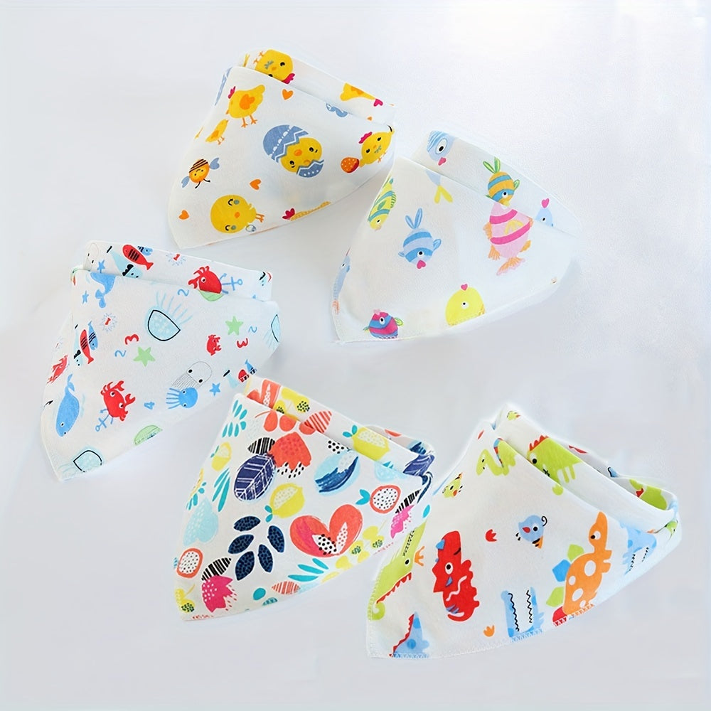 10pcs Baby Bibs Triangle Double layer Newborn Bib Feeding Bibs