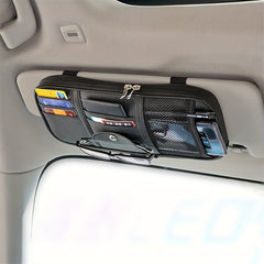 Car Sun Visor Organizer with Pocket Net Zippers