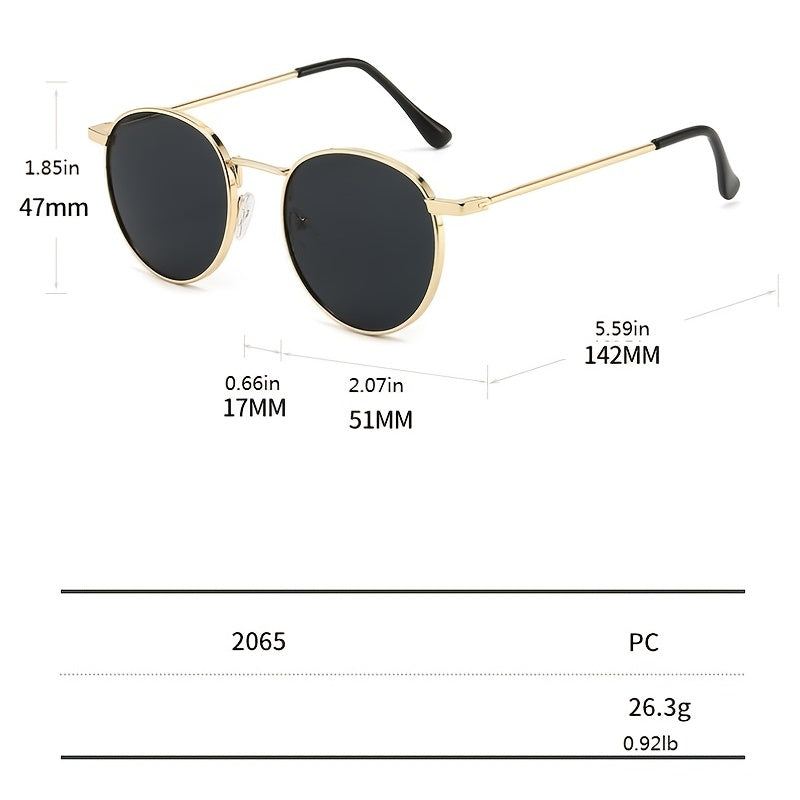 Round Polarized Sunglasses Vintage UV Protection