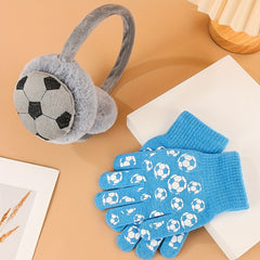Winter Sports Acrylic Earmuffs & Gloves Set Hand Wash Stretch Fit Ear Warmers
