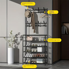 Freestanding Coat Rack with Shoe Storage, 59.99 cm