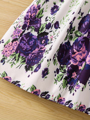 Girls' Rose And Butterfly Graphic Sleeveless Summer Dress