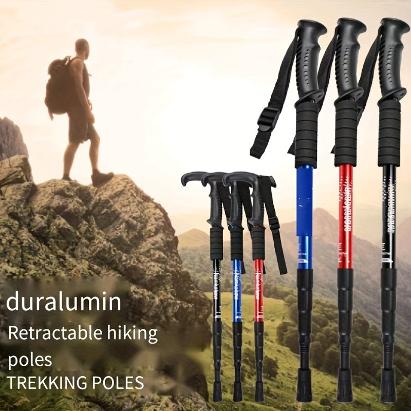 Aluminum Hiking Stick with T Curved Handle