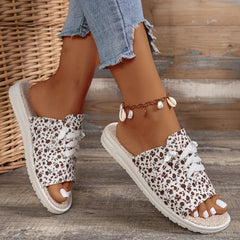 Floral Pattern Flat Sandals Women's Comfortable Slip-on Summer Shoes