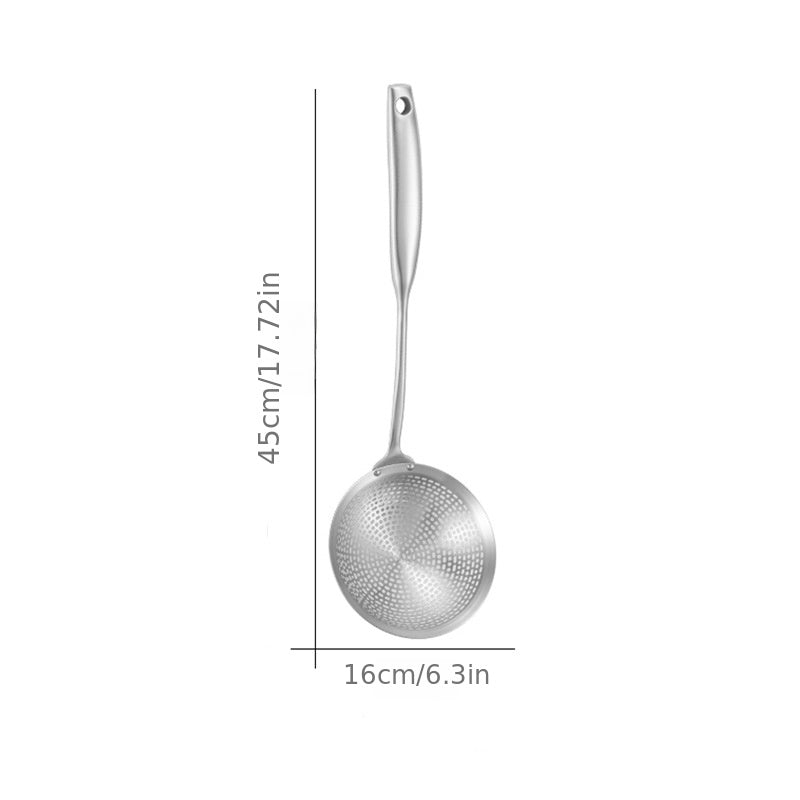304 Stainless Steel Large Colander Skimmer Ladle Pasta Food Strainer Spoon