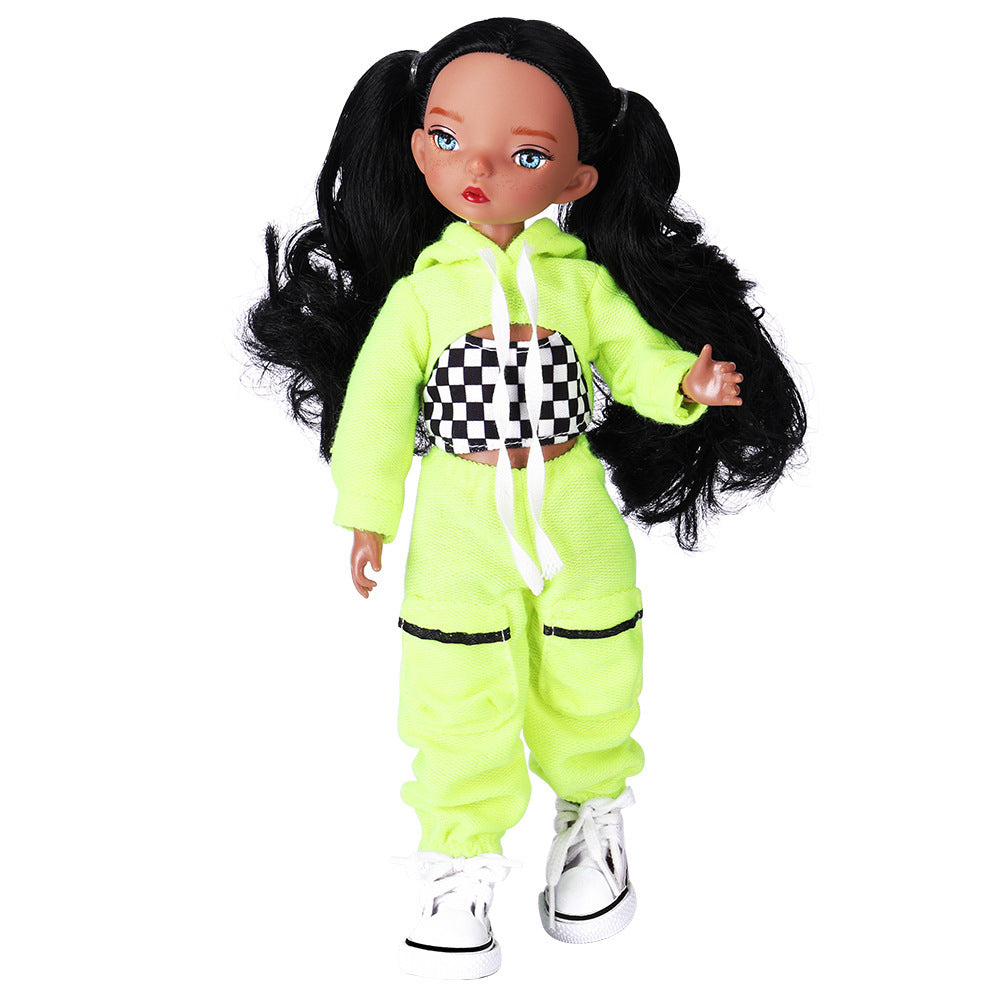 Pink Doll 360 Jointed Doll with 4 Outfits Fashionable Collectible Gift for Girls