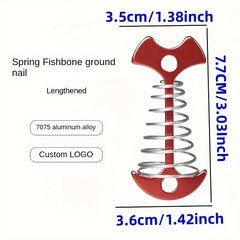 Fish Bone Ground Nails Spring Hook Wind Rope Stakes