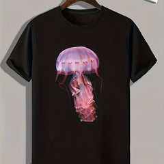 Jellyfish Print Men's Graphic T-shirt for Summer