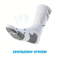 Breathable Antiskid Midcalf Sport Socks for Running Training