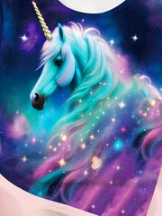 Unicorn Print Short Sleeve T-Shirt for Girls