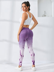 Tie Dye Ombre Sports Yoga Leggings High Elastic Exercise Pants