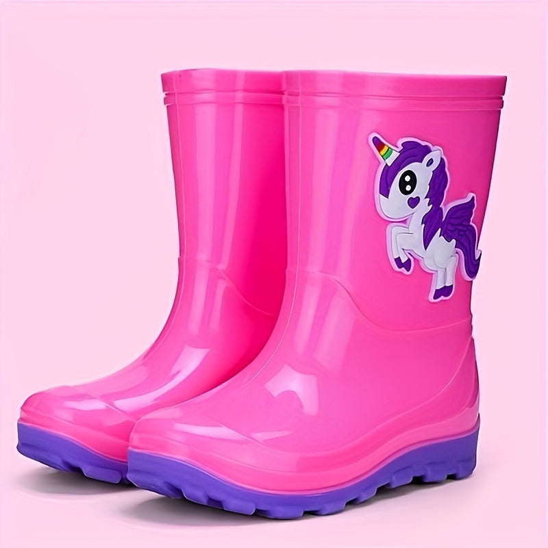 Girl's Chicken Pattern Rain Boots Comfy Waterproof Shoes